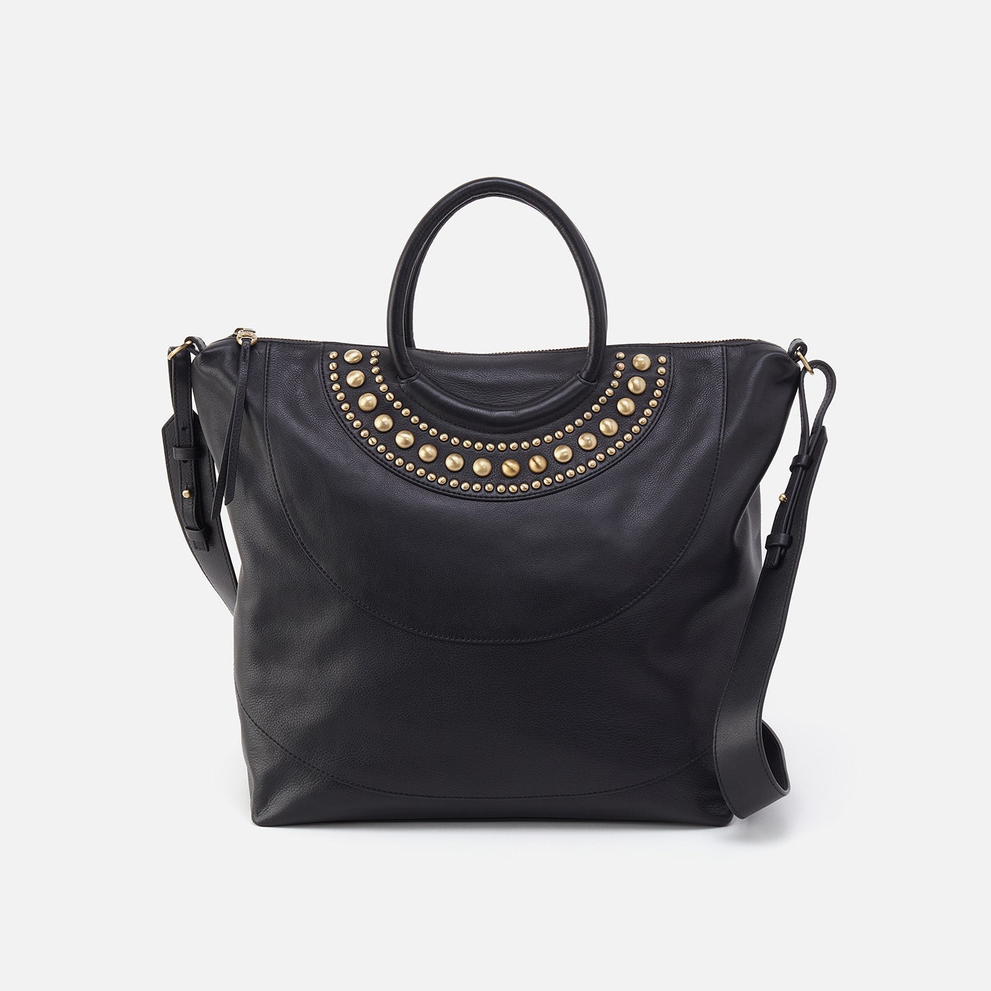 Maggie Satchel In Smooth Leather – Black
