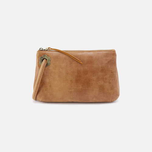 Daisy Daze Large Wristlet in Buffed Leather – Whiskey