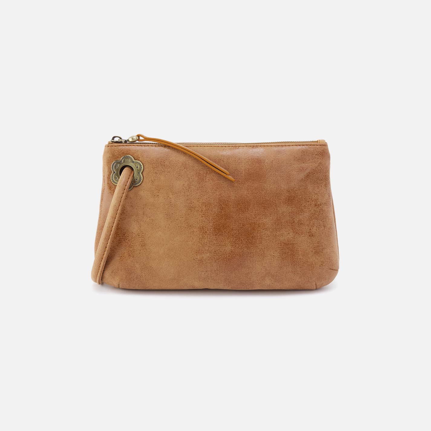 Daisy Daze Large Wristlet in Buffed Leather – Whiskey