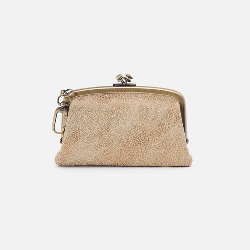 Cheer Frame Pouch In Metallic Leather – Gold Leaf