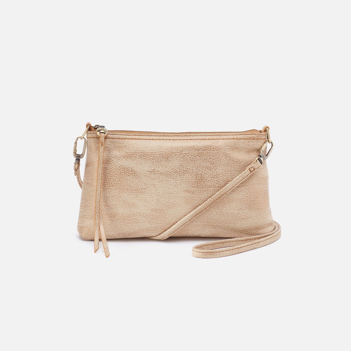 Darcy Crossbody in Metallic Leather – Gold Leaf