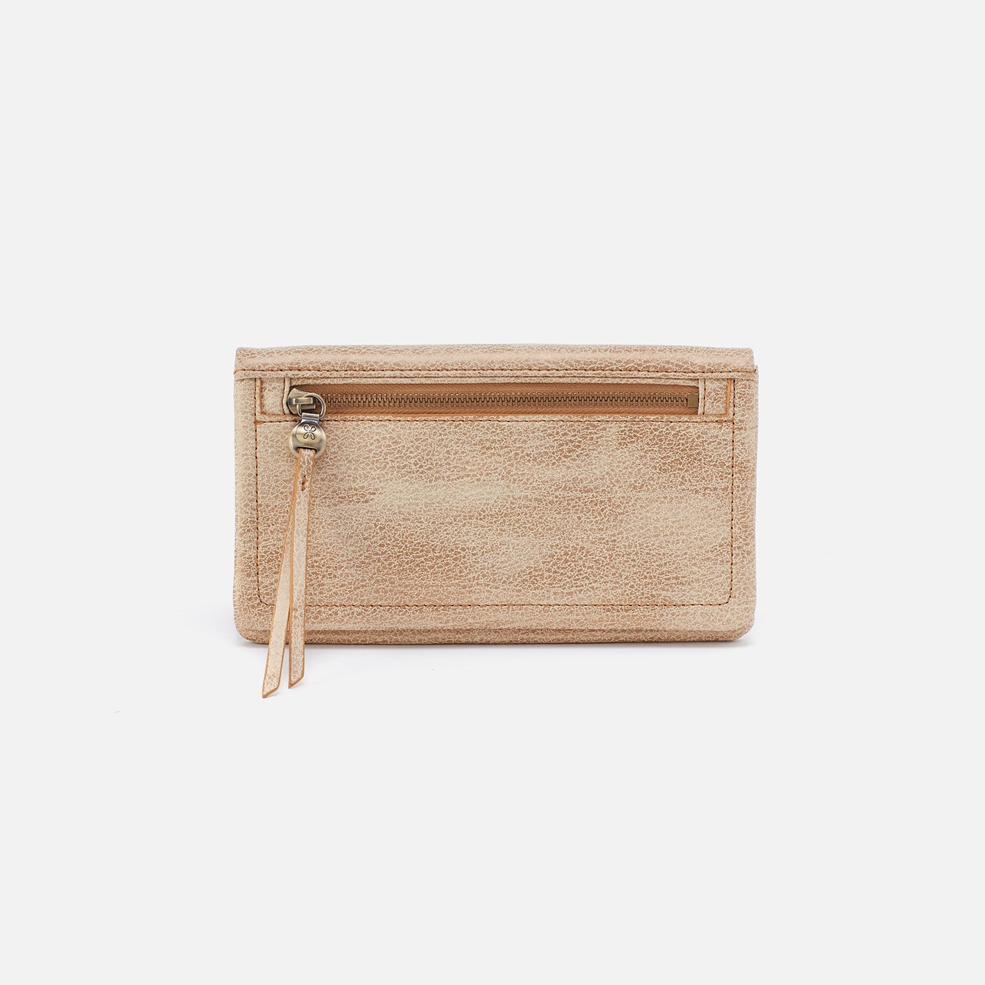 Lumen Continental Wallet in Metallic Leather – Gold Leaf