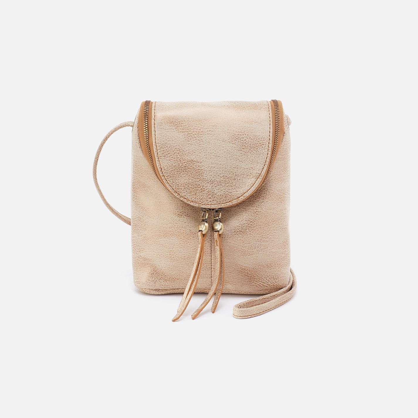 Fern Crossbody In Metallic Leather – Gold Leaf