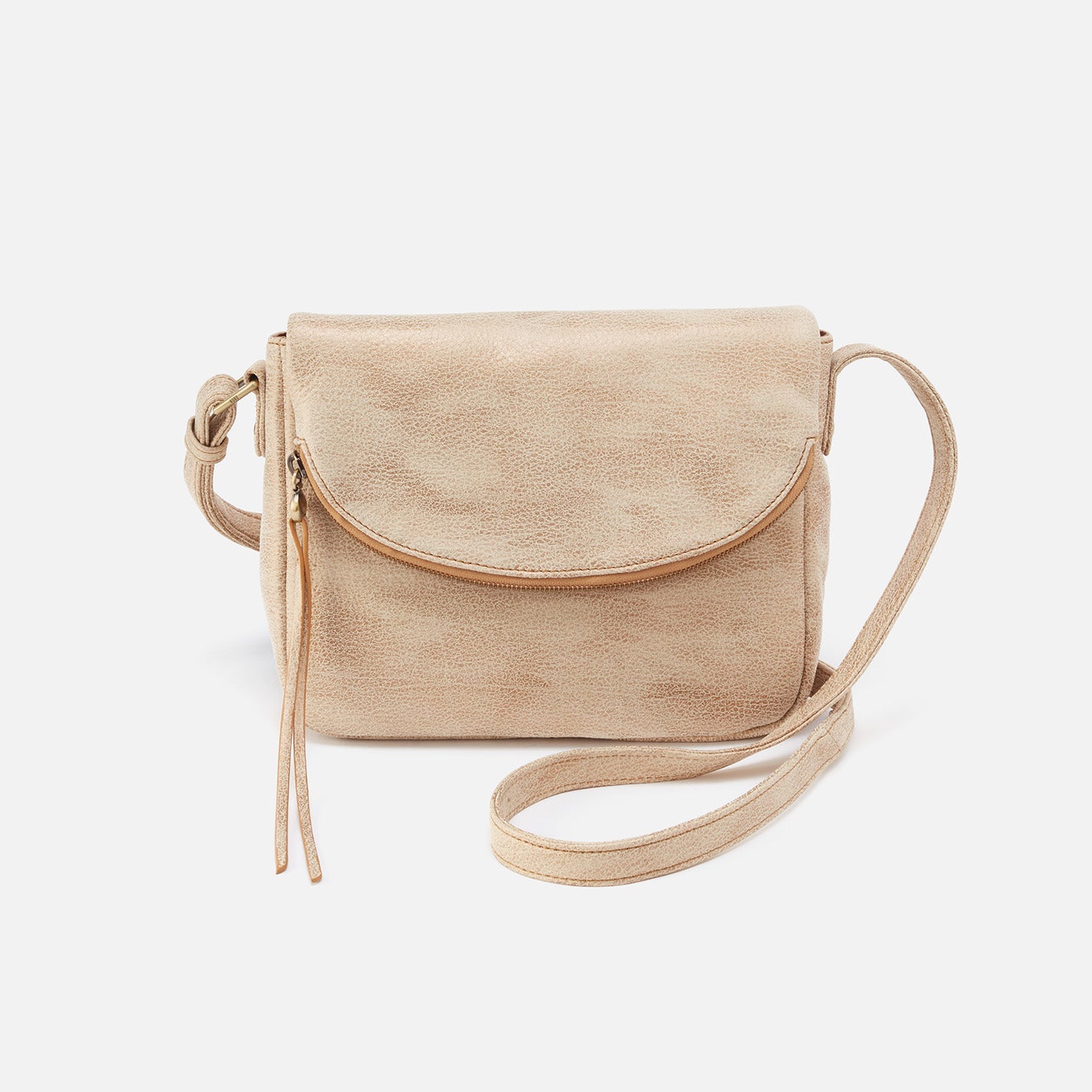 Fern Messenger Crossbody In Metallic Leather – Gold Leaf