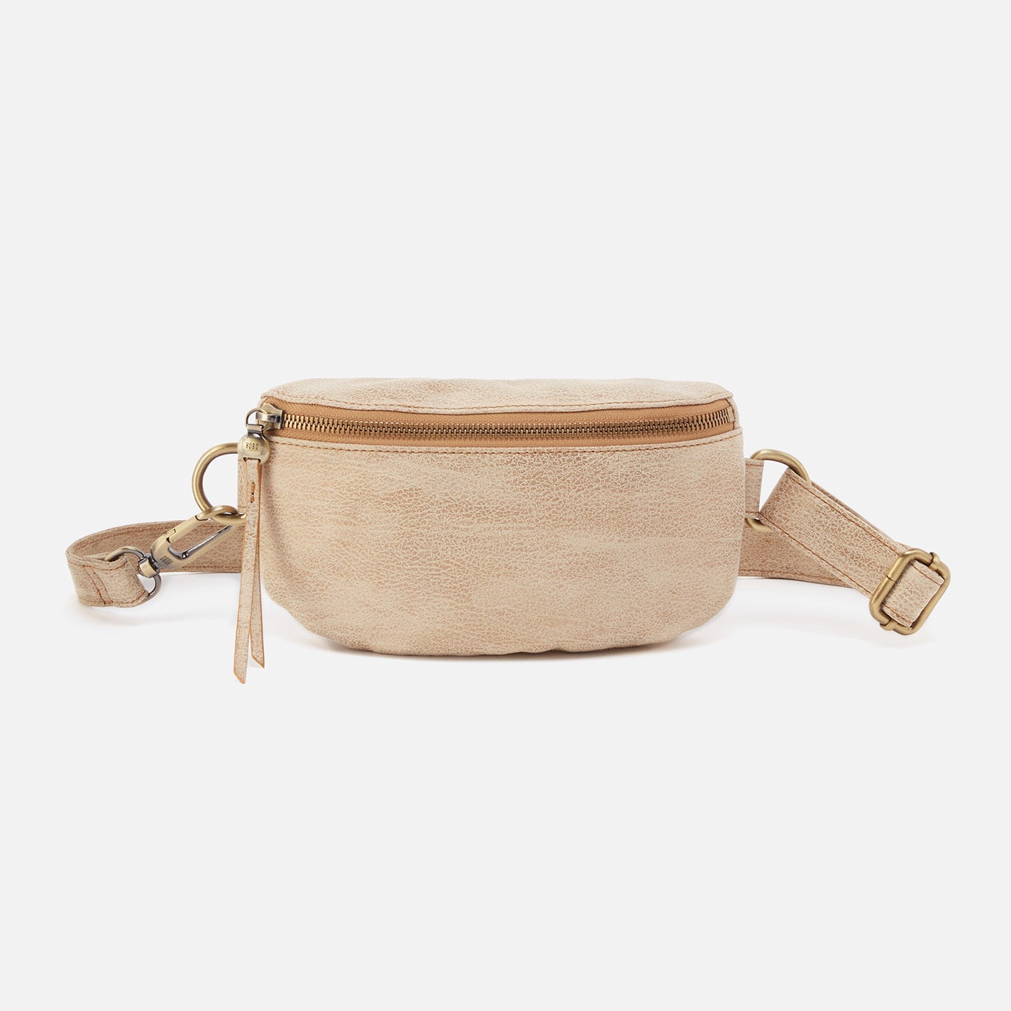 Fern Belt Bag In Metallic Leather – Gold Leaf