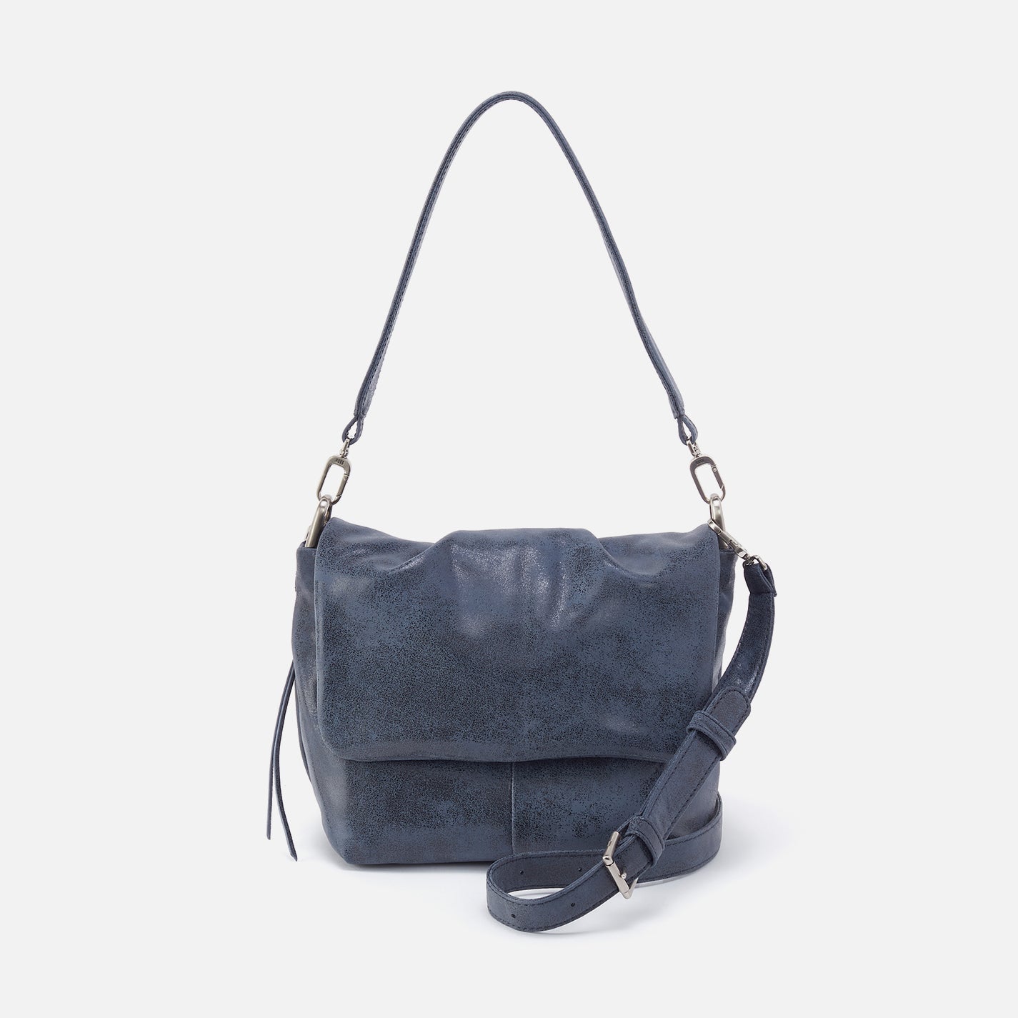 Harley Convertible Shoulder Bag in Buffed Leather – Indigo Sky