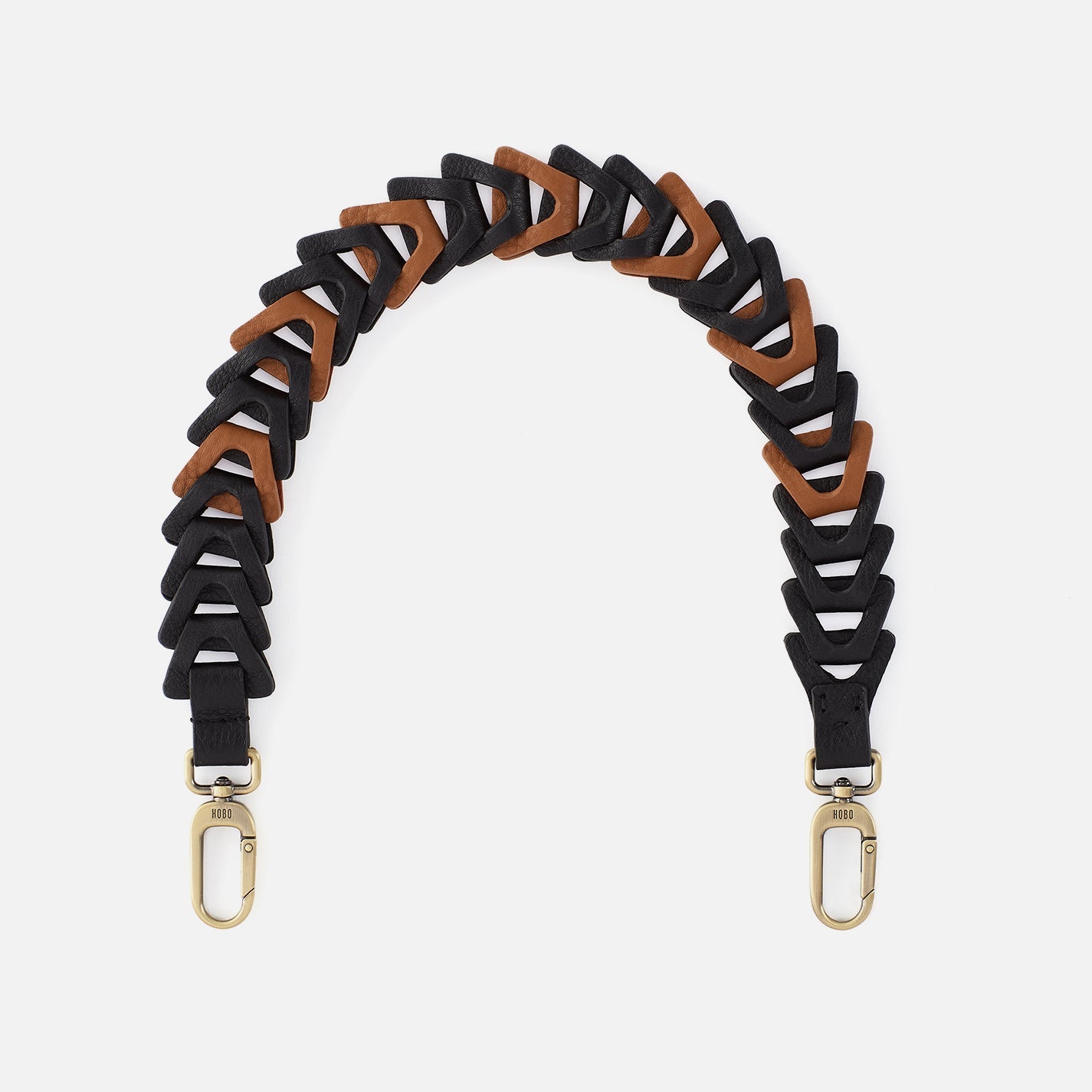 Petty Leather Link Strap in Pebbled Leather – Black