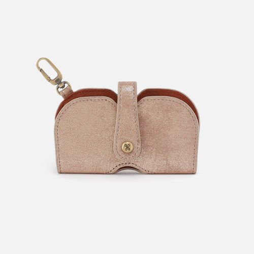 Blink Glasses Holder In Buffed Leather – Gilded Beige