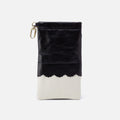 Facile Eyeglass Case In Polished Leather – Black Colorblock