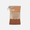 Facile Eyeglass Case In Metallic Leather – Saddle Stardust