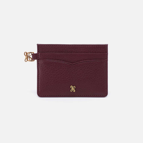 Charmed Card Case in Pebbled Leather – Mulberry Glaze