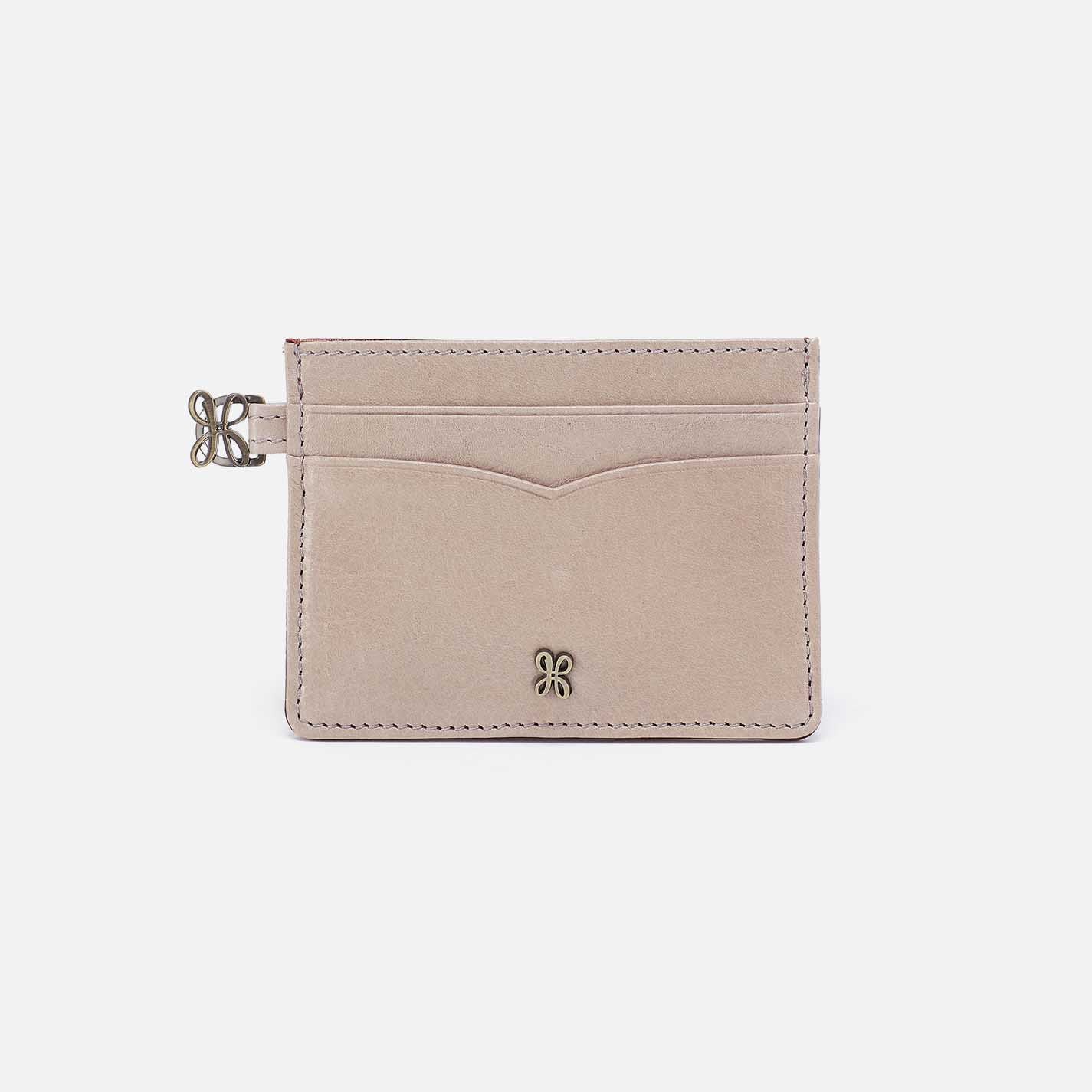 Charmed Card Case in Aniline Gloss Leather – Stone Gloss