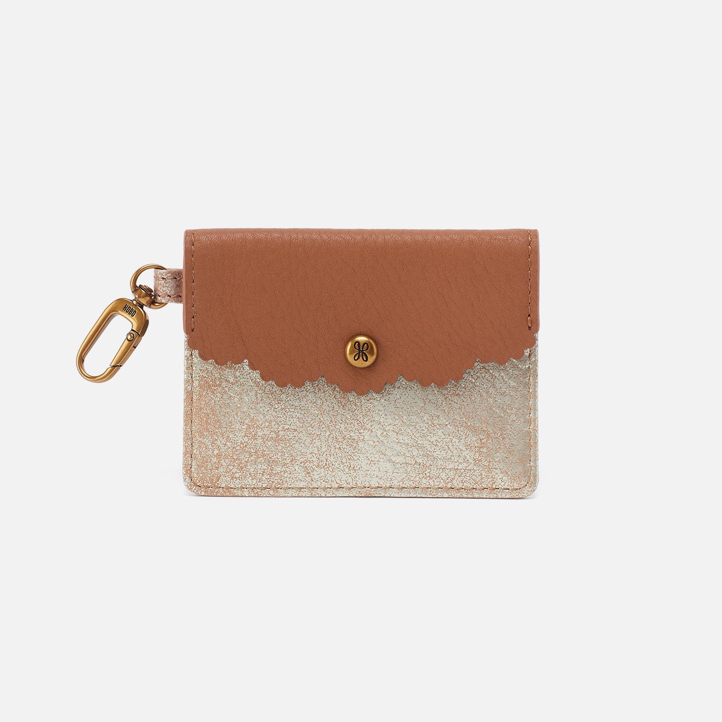 Tabby Flap Card Case In Metallic Leather – Saddle Stardust
