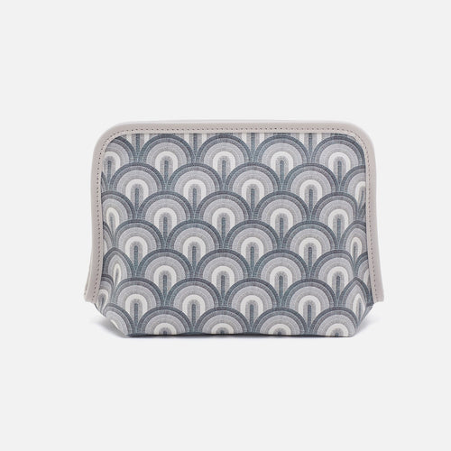 Beauty Cosmetic Pouch In Coated Canvas – Grey Dawn