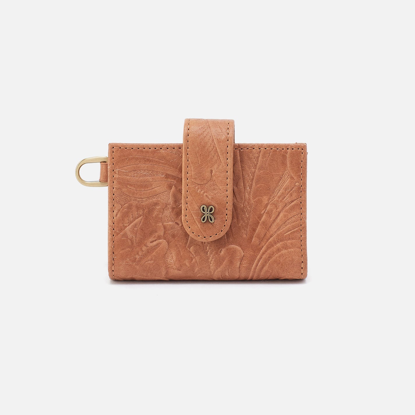 Jean Accordion Card Case In Tooled Embossed Leather – Saddle Tooled Emboss