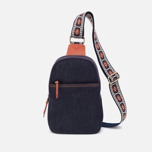 Cass Sling In Denim Fabric – Dark Denim