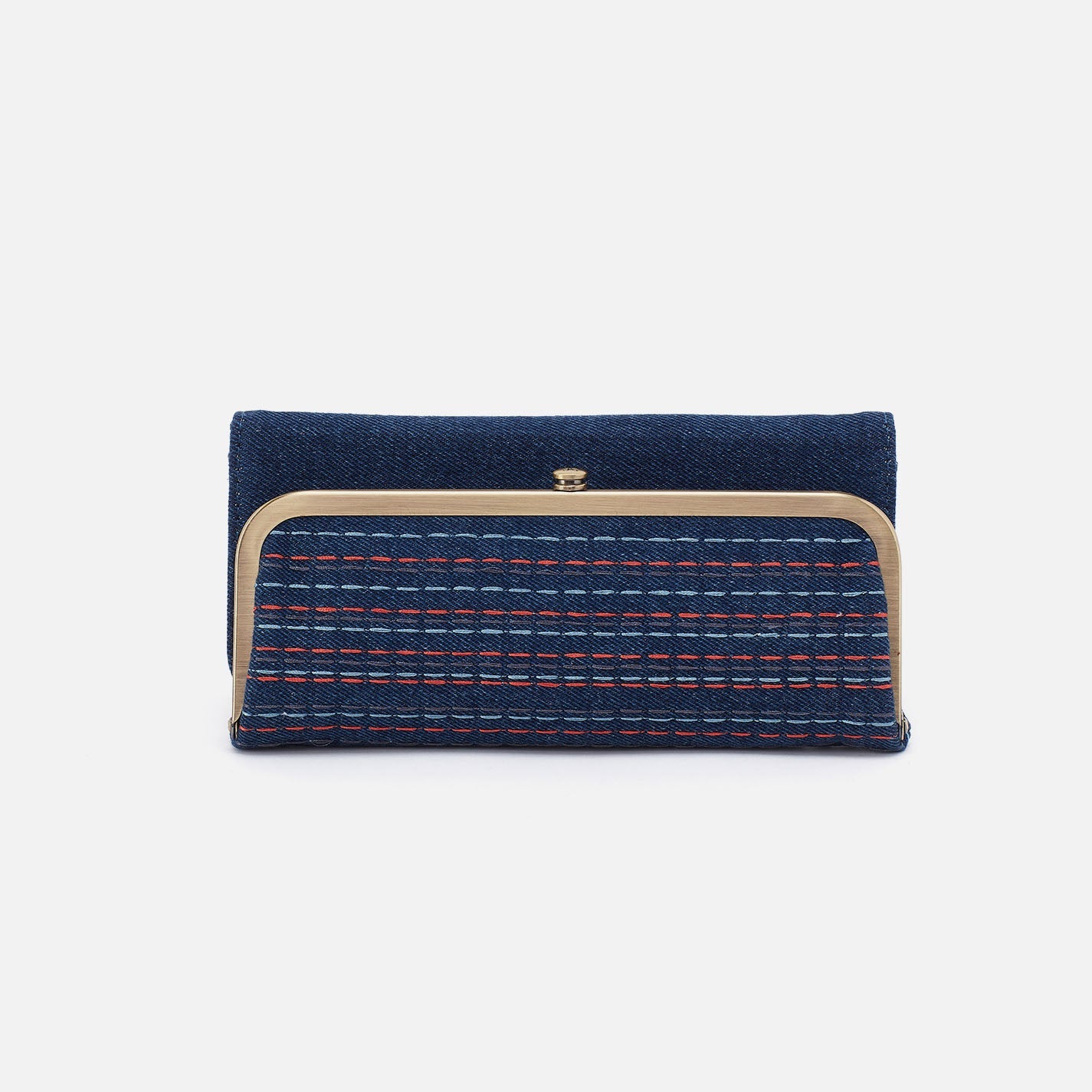 Rachel Continental Wallet In Denim Fabric – Dark Denim