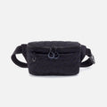 BE HOLD Quilted Belt Bag in CaRefiber recycled nylon – Jet with Ocean Quilt