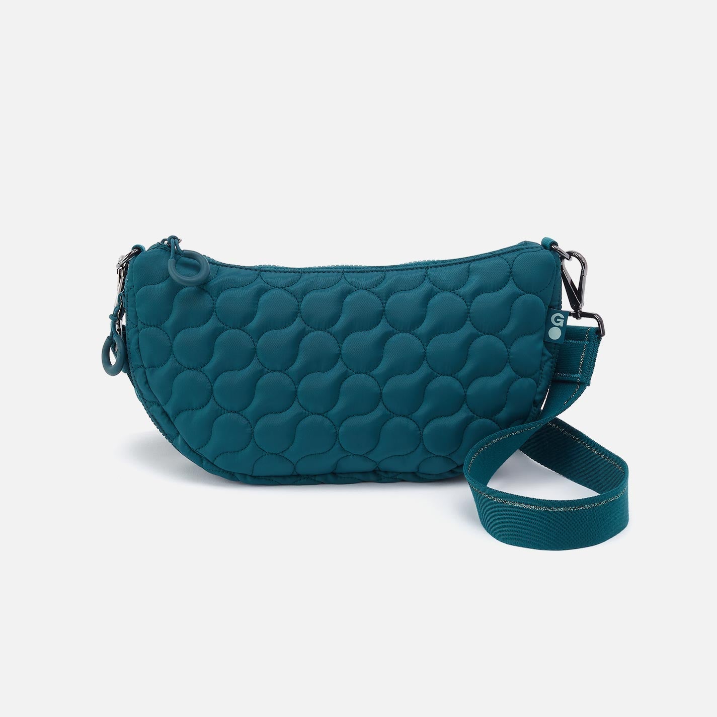 EVERY WEAR Quilted Crossbody in CaRefiber recycled nylon – Teal