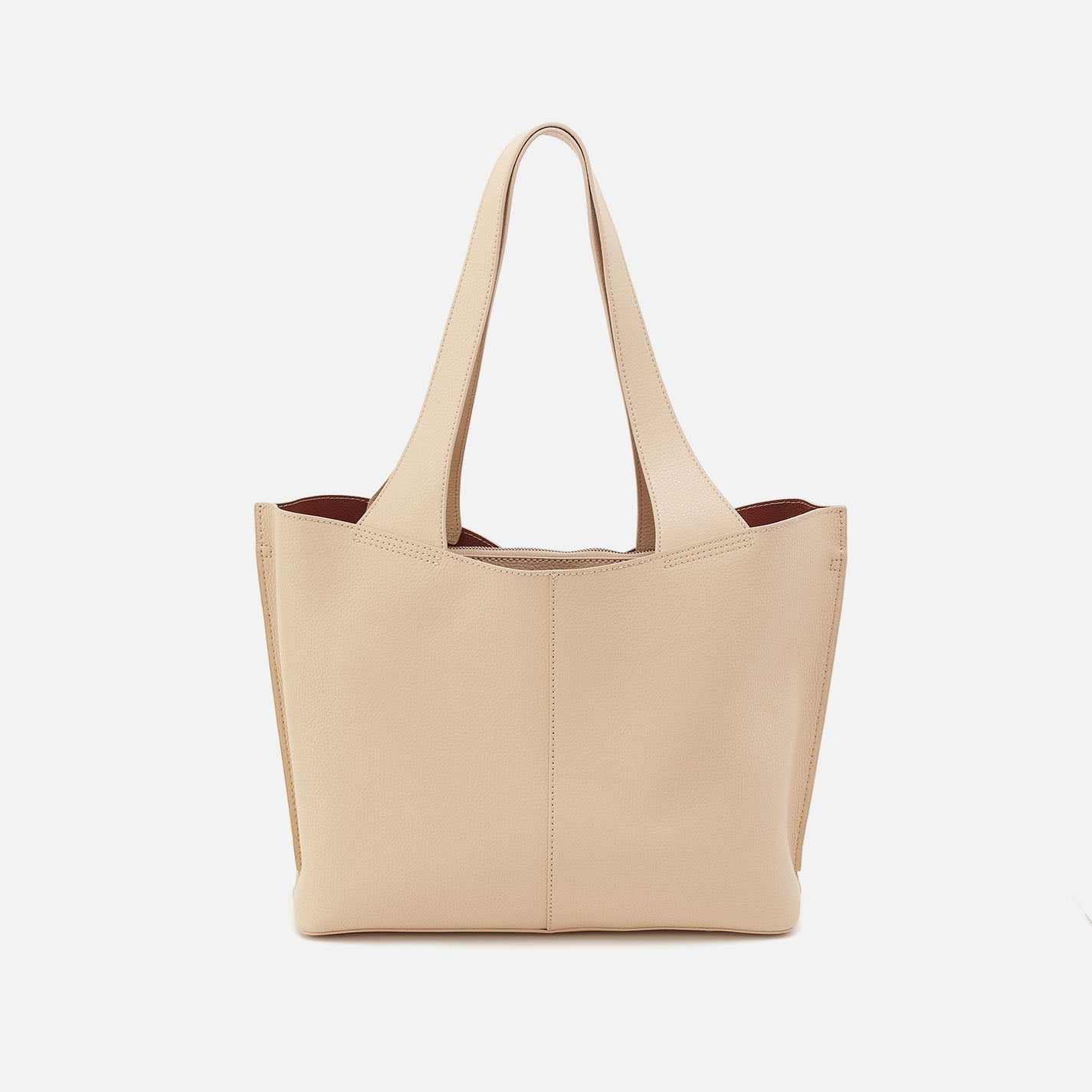 Vida Tote in Micro Pebbled Leather – Almond