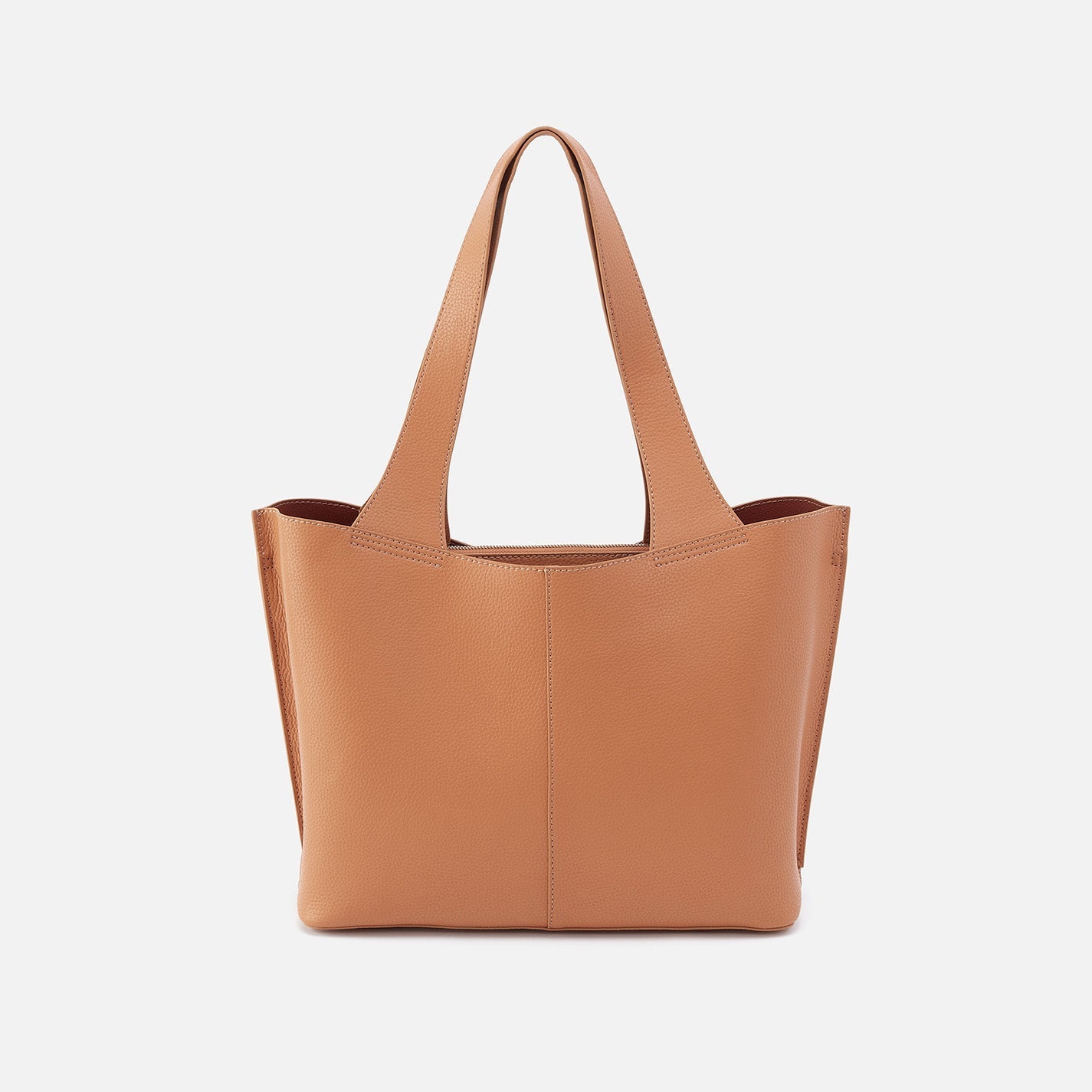 Vida Tote in Micro Pebbled Leather – Biscuit