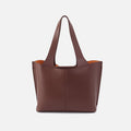 Vida Tote In Micro Pebbled Leather – Chocolate
