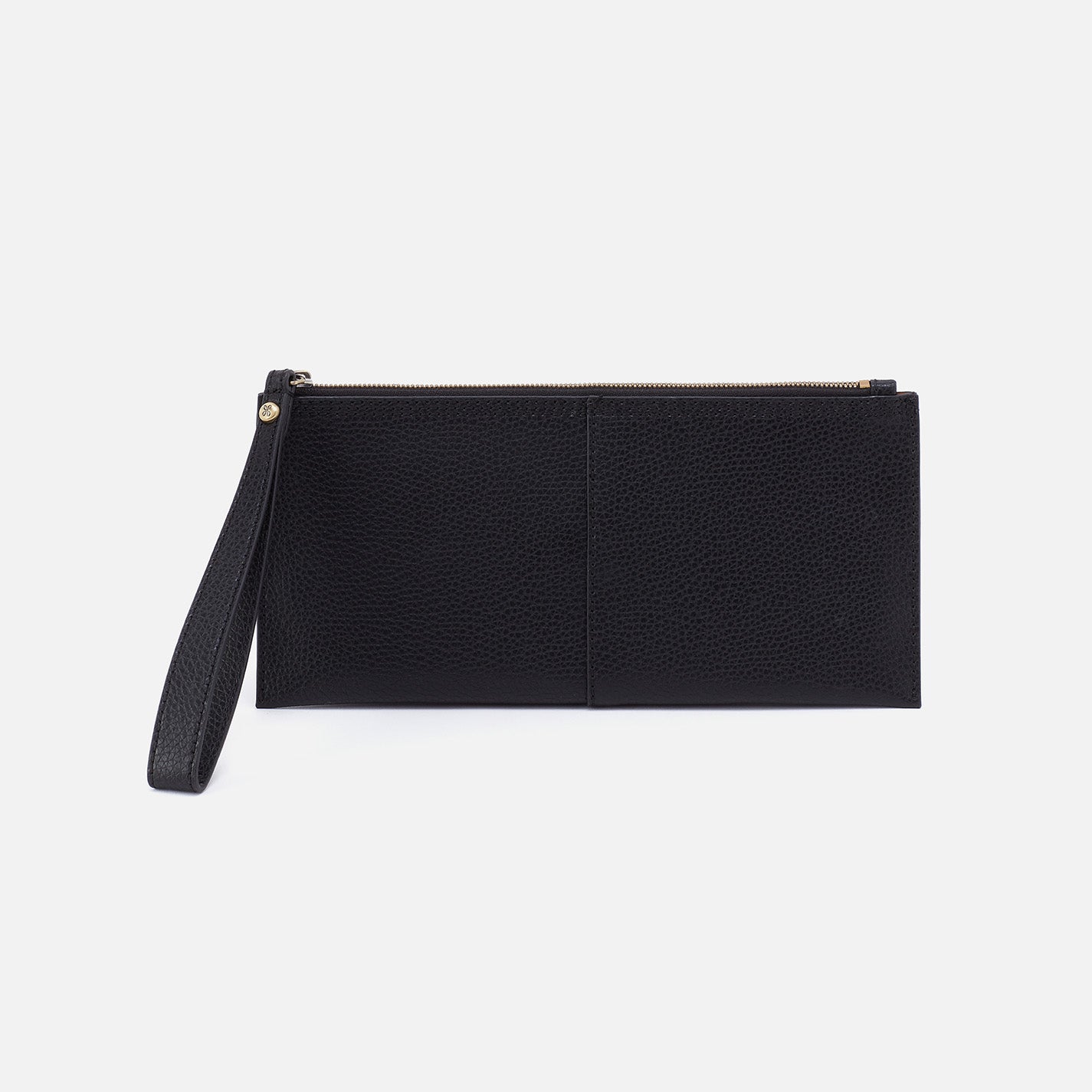 Vida Large Pouch in Micro Pebbled Leather – Black