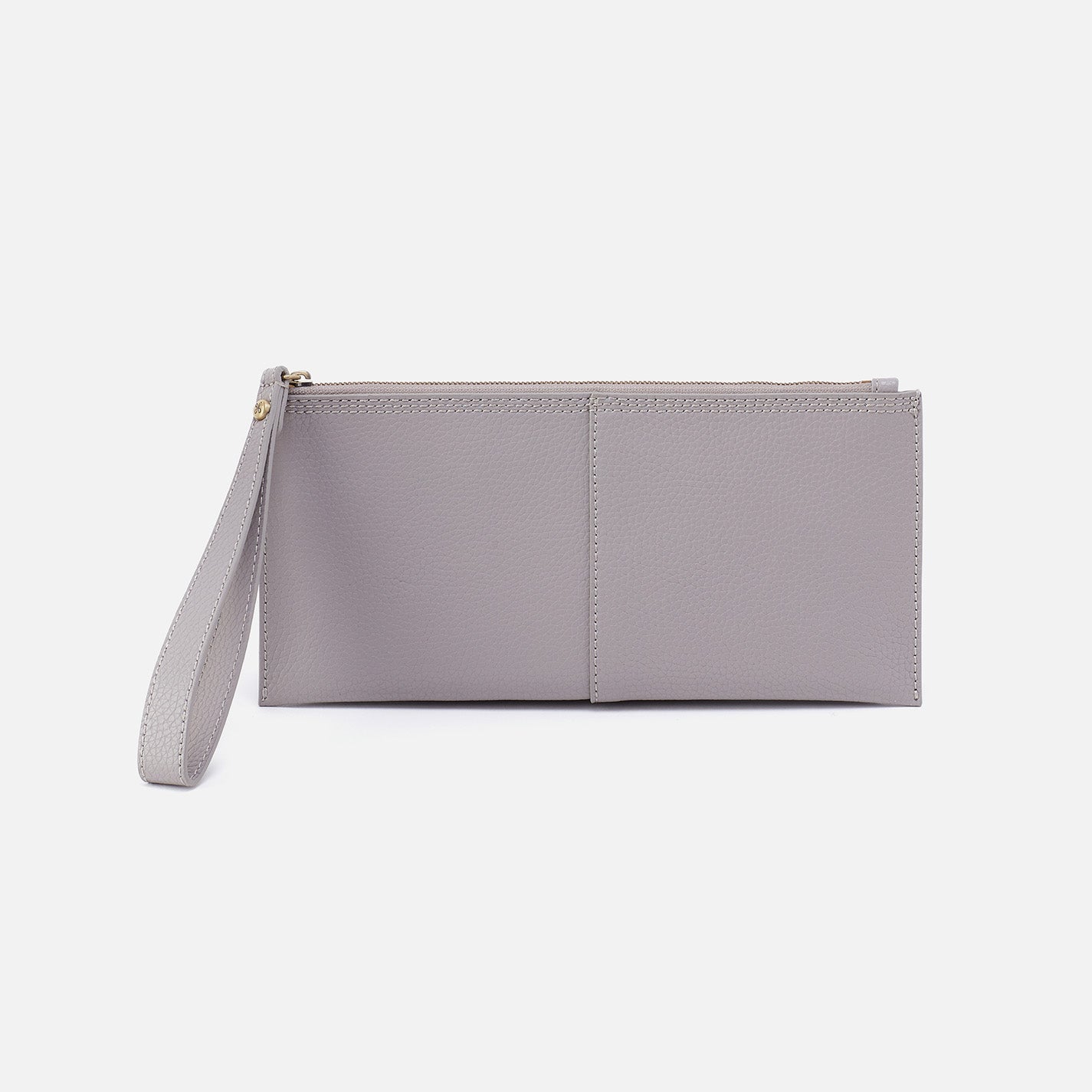 Vida Large Pouch in Micro Pebbled Leather – Morning Dove Grey