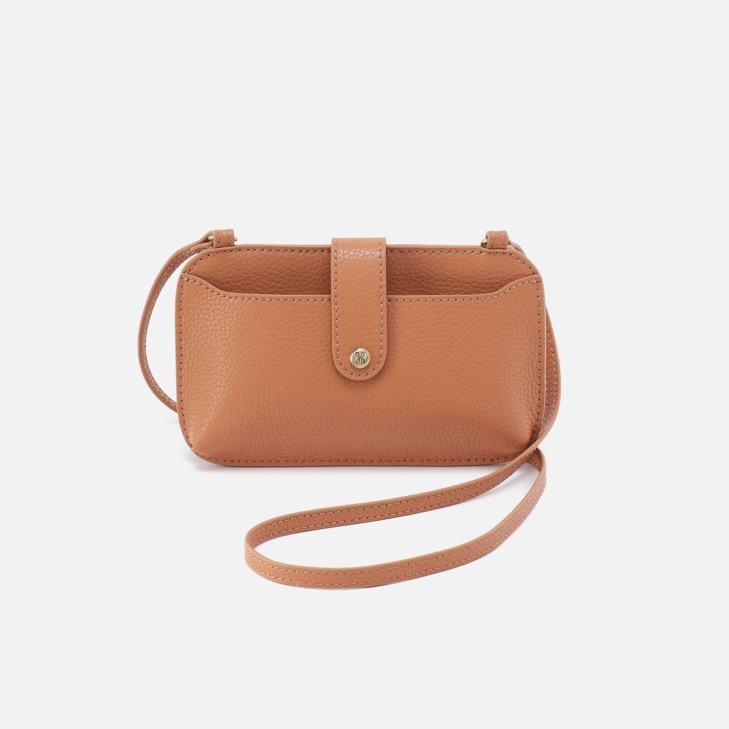 Vida Phone Crossbody in Micro Pebbled Leather – Biscuit