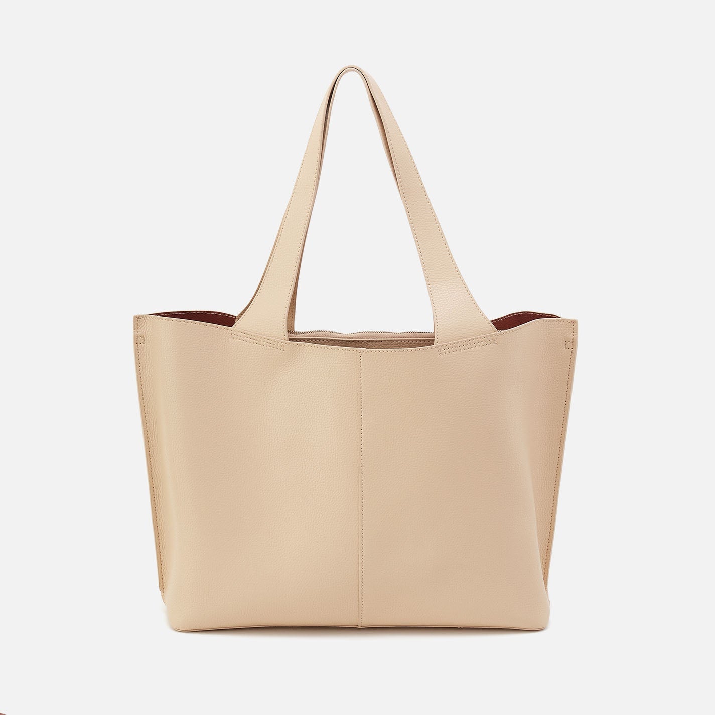 Vida Large Tote in Micro Pebbled Leather – Almond