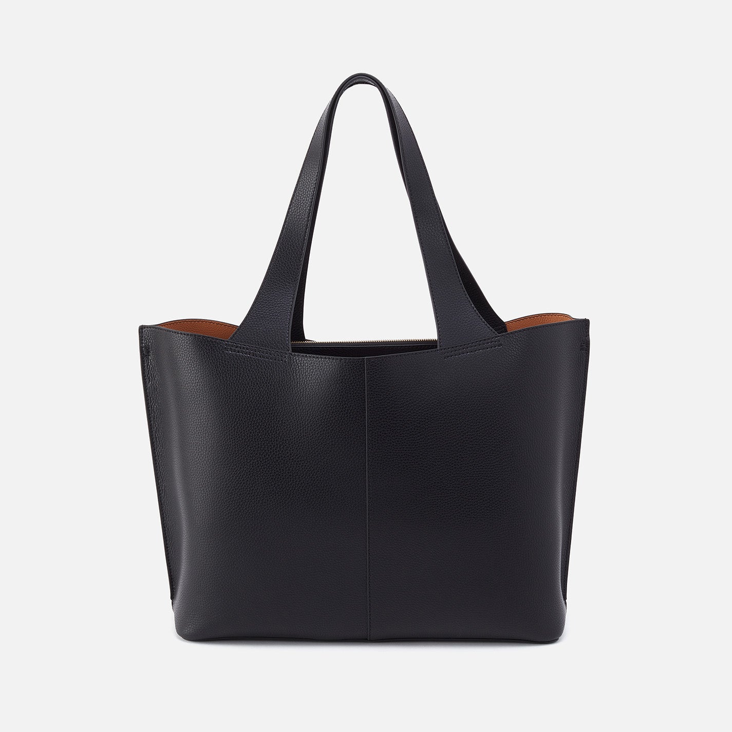 Vida Large Tote in Micro Pebbled Leather – Black