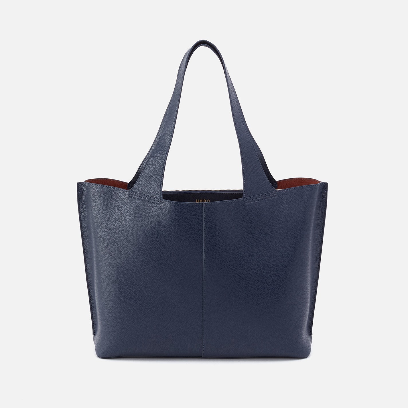 Vida Large Tote In Micro Pebbled Leather – Mood Indigo