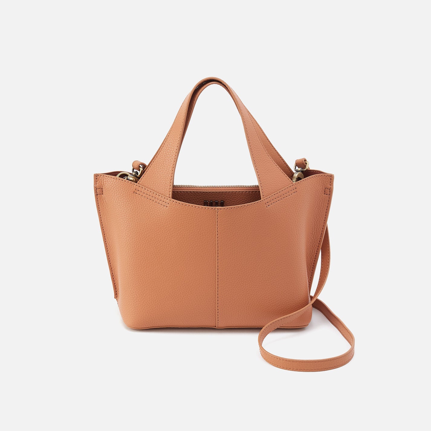 Vida Small Tote in Micro Pebbled Leather – Biscuit