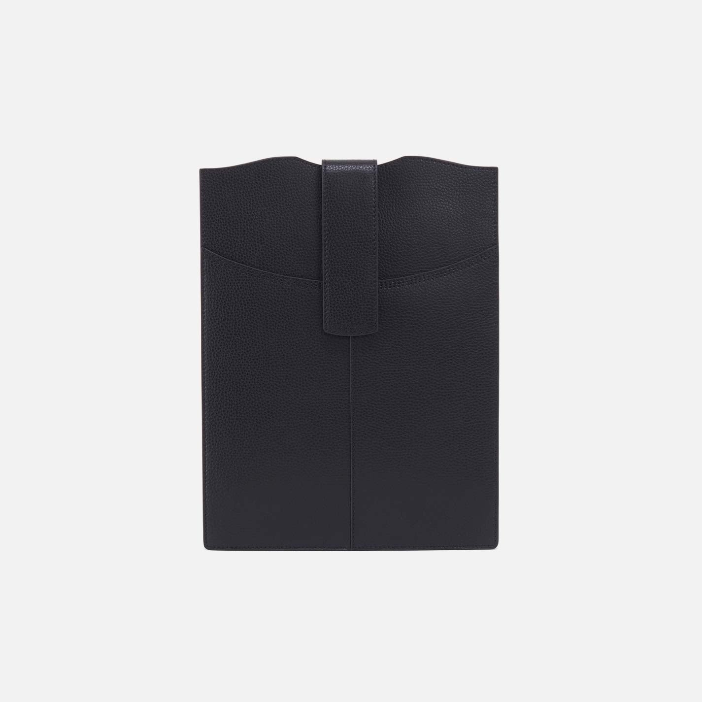 Vida Vertical Laptop in Micro Pebbled Leather – Black