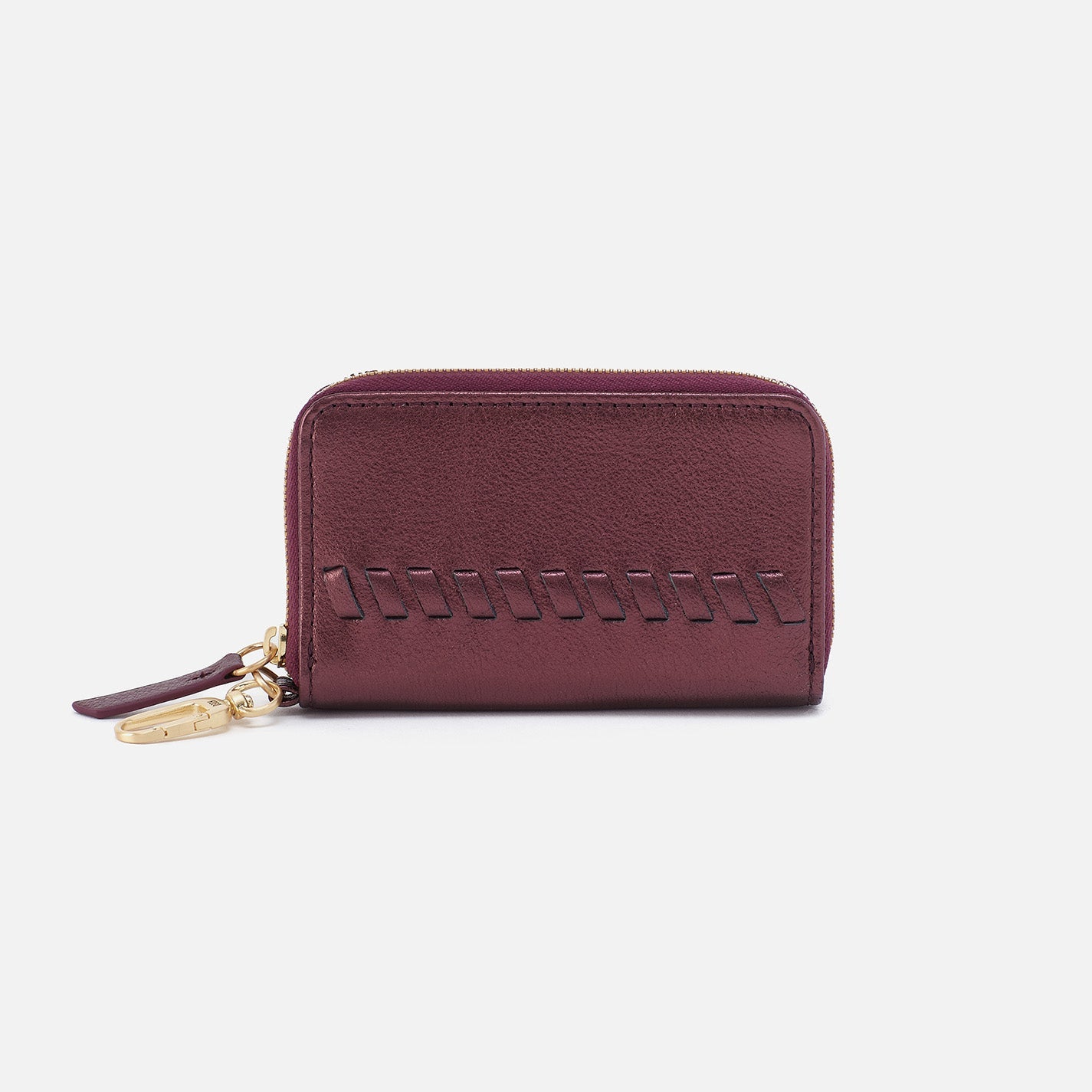 Move Clip Wallet In Metallic Leather – Frosted Plum