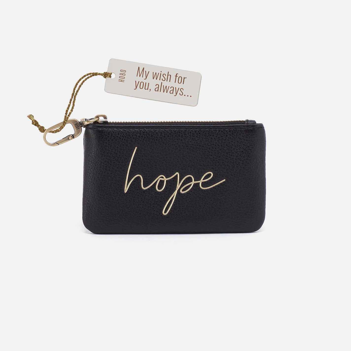 Sentiment Pouch In Pebbled Leather – Black