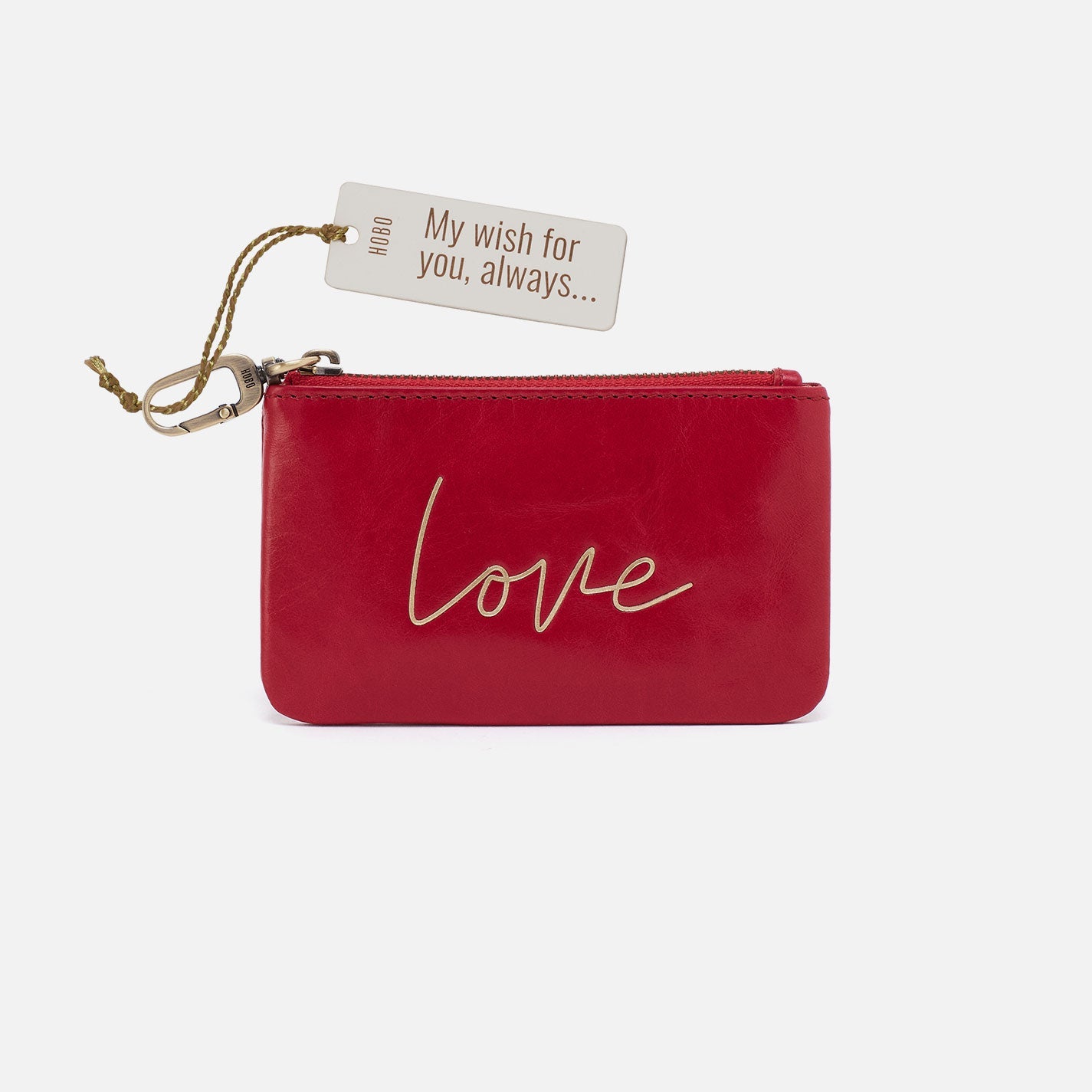 Sentiment Pouch In Polished Leather – Flame
