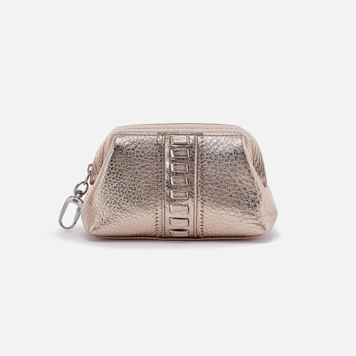 Nila Pouch In Metallic Leather – Cameo Quartz