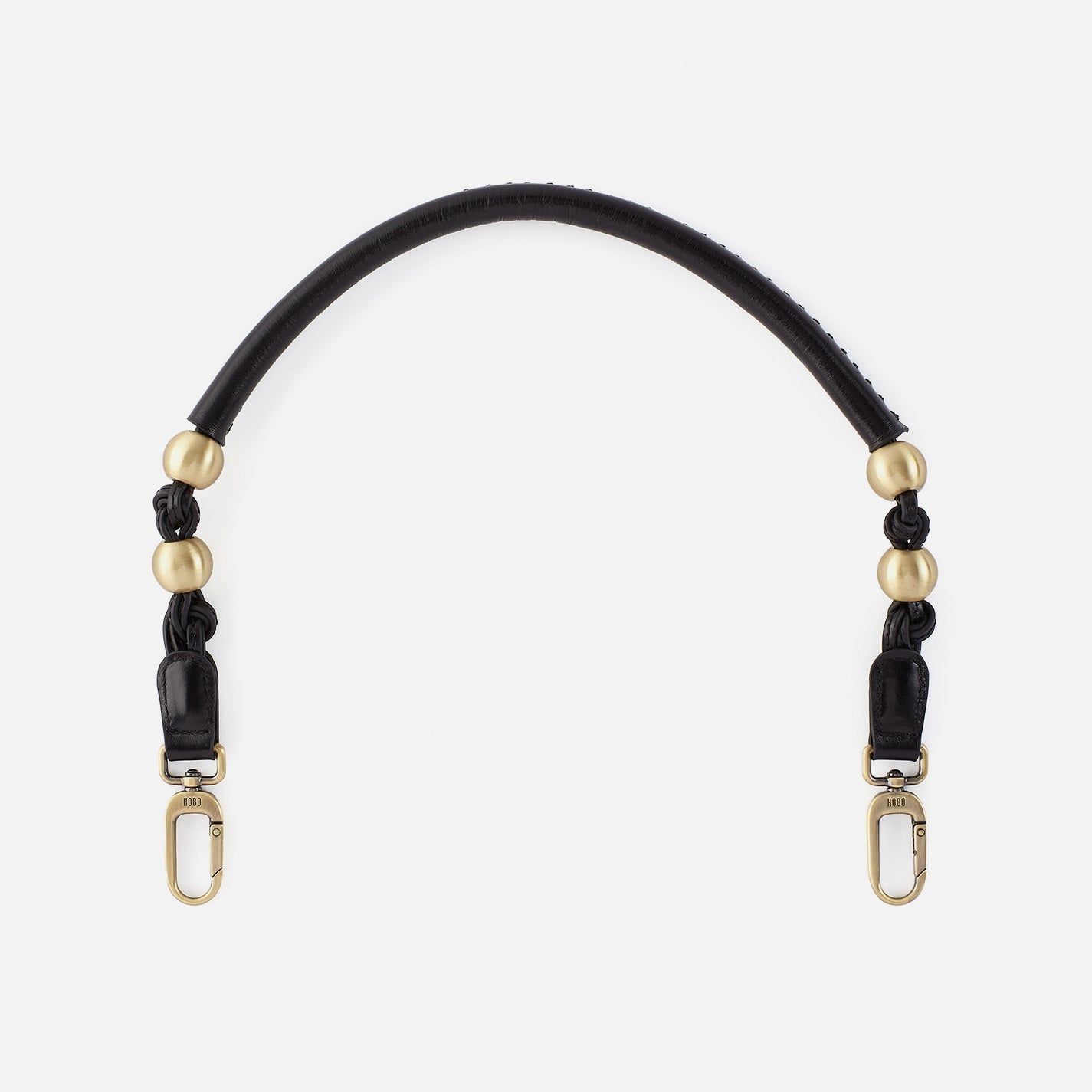 Tamborine Strap in Polished Leather – Black