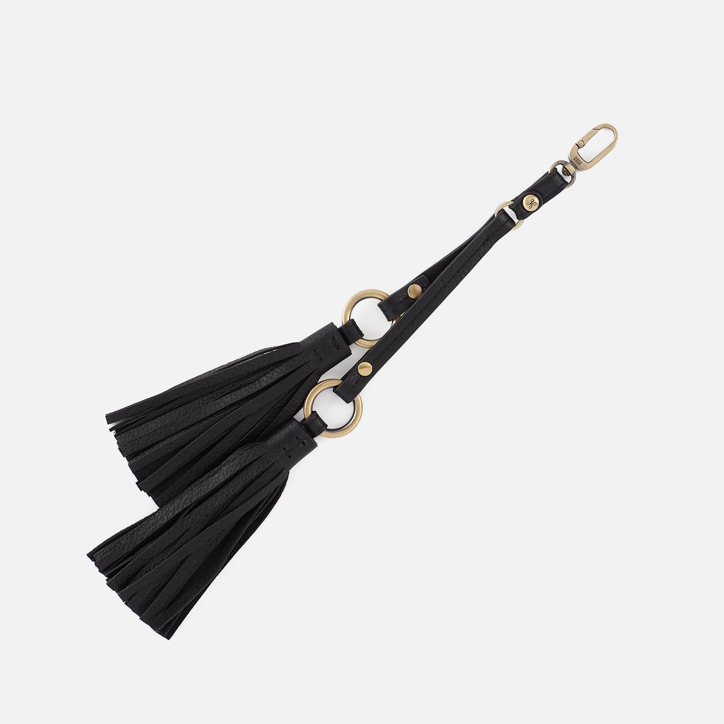Ring Tassel Swag in Pebbled Leather – Black