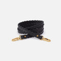 Thin Braided Strap in Pebbled Leather – Black