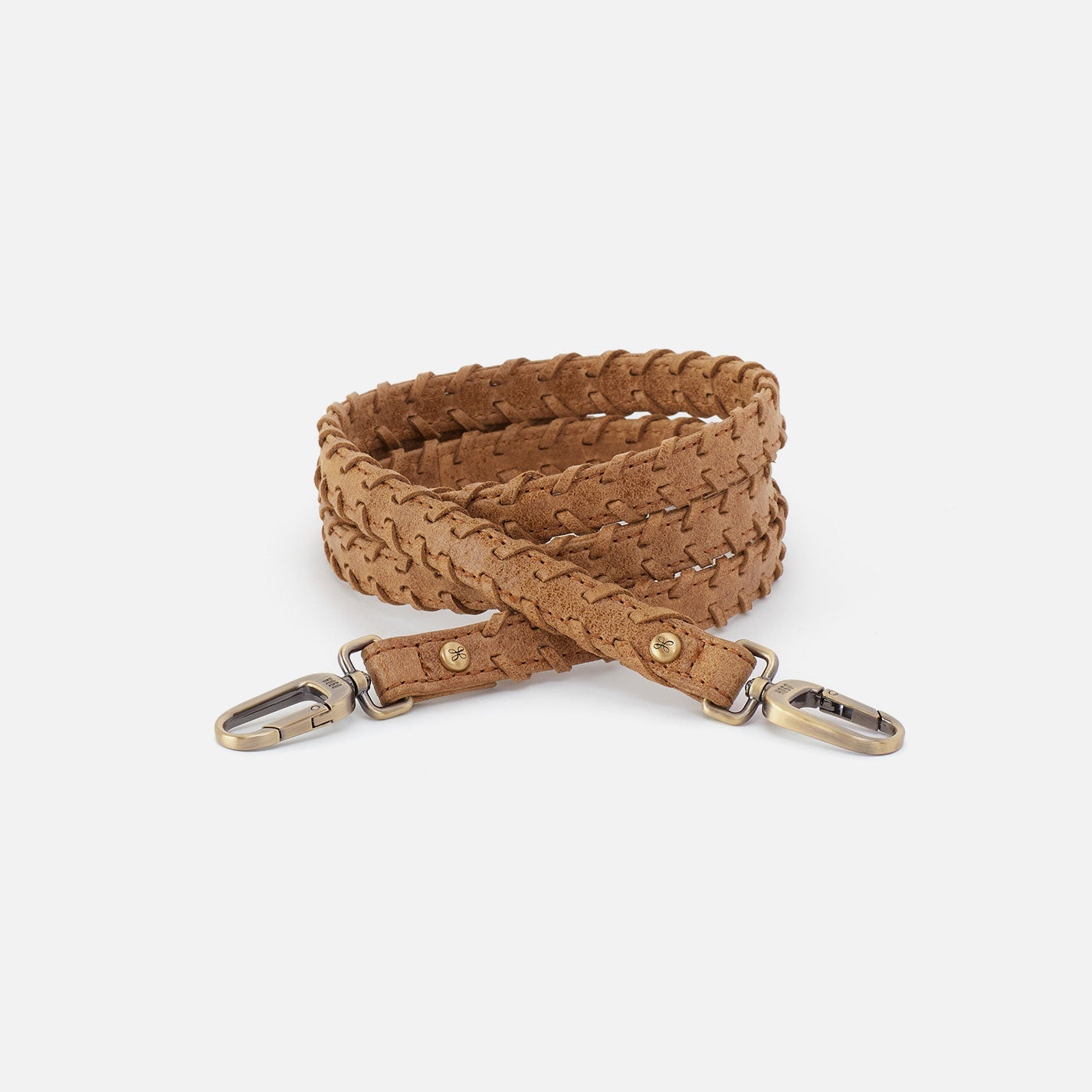 Thin Braided Strap in Buffed Leather – Whiskey