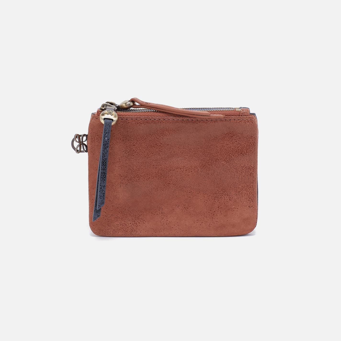 Double Zip Coin Pouch in Buffed Leather – Burnished Saddle