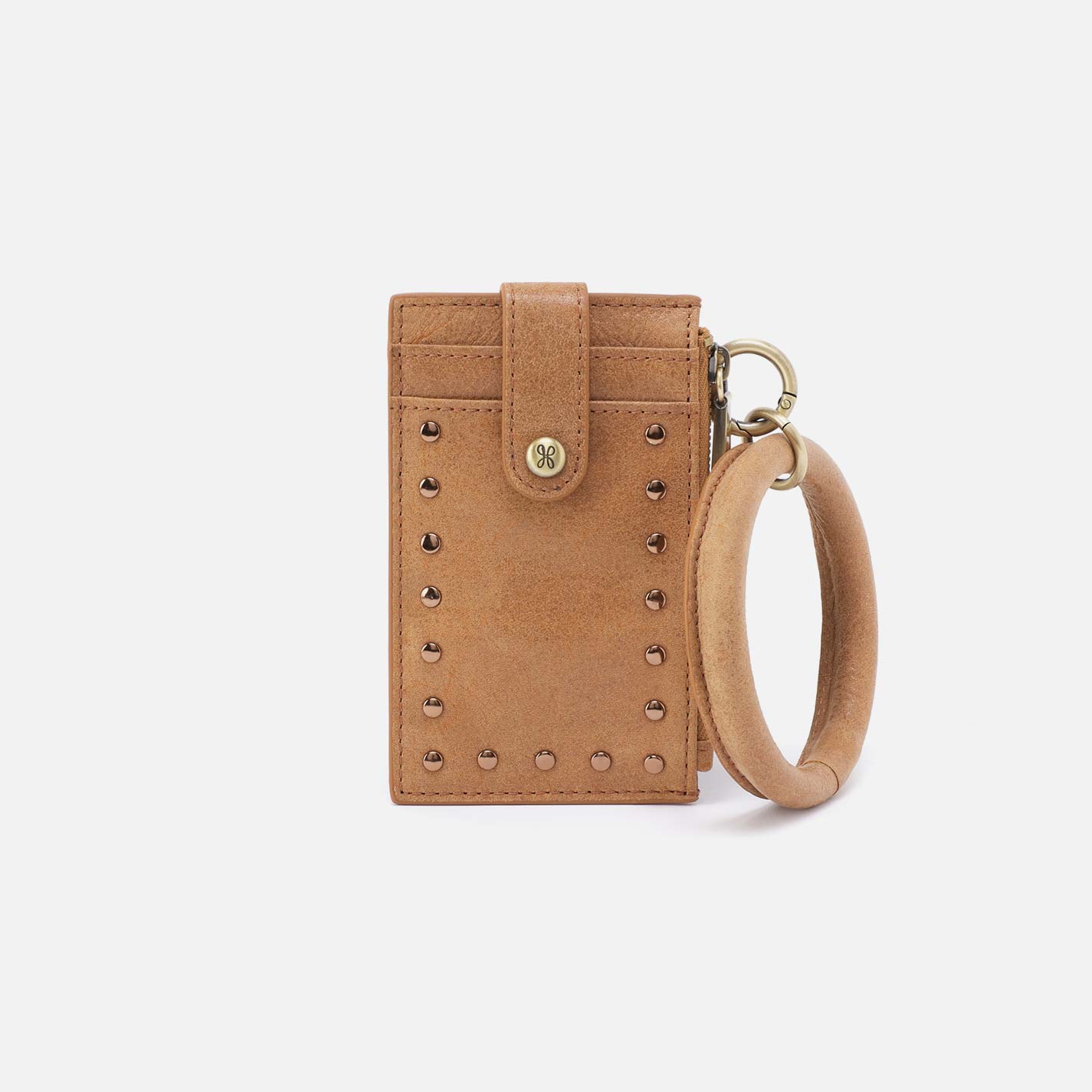 Ring Credit Card Wristlet in Buffed Leather – Whiskey
