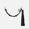 Knot Braid Bag Swag in Polished Leather – Black