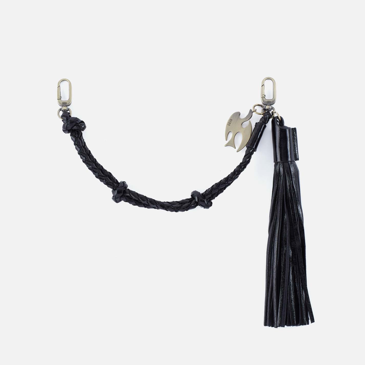 Knot Braid Bag Swag in Polished Leather – Black