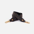 Floral Vines Strap in Pebbled Leather – Black