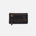 Lumen Continental Wallet in Pebbled Leather – Black With Studs