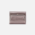 Robin Compact Wallet in Metallic Leather – Pewter Spur