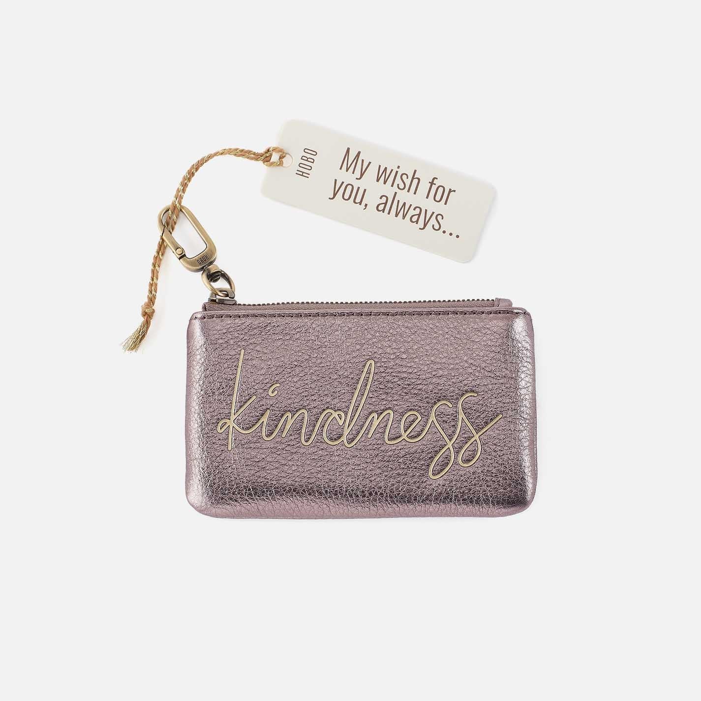 Sentiment Pouch in Metallic Leather – Pewter Spur